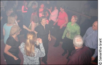 The Barrymore's middle aged clientele bopping to 80s music on a Sunday night.
