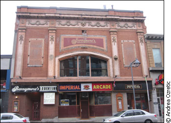 The run down Barrymore's exterior.