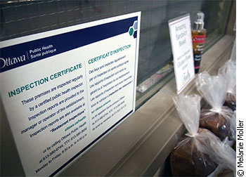 Ottawa Public Health inspection certificate