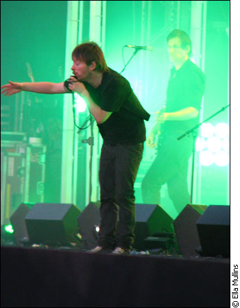 Frontman Thom Yorke performs on stage