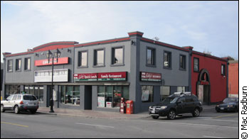 A freshly re-stuccoed building in Vanier.