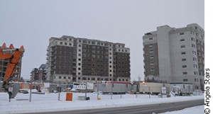 Even in the dead of winter, there is never an end to construction. These are the Kanata Lakes Apartments project by Group Lepine in Kanata town centre.