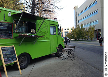 The Stone Soup Food works truck on the University of Ottawa campus