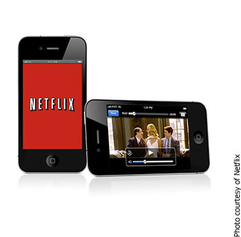 Playing to convenience: Netflix allows people to catch up on their favourite shows on the go with their smartphone or tablet.