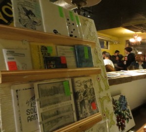 One stop shopping: The zine rack at Pressed carries a varied selection of local zines on sale for three to five dollars. [Photo © Fraser Tripp]