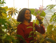 Sharon Regan in the greenhouse