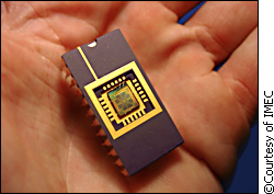 Proportions of the biosensor are smaller than a human palm.