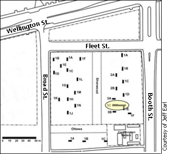 Map showing the location of the Ste-Famille school