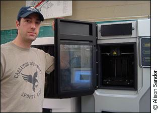 Carleton University's Stefan Biljan demonstrates 3D printers